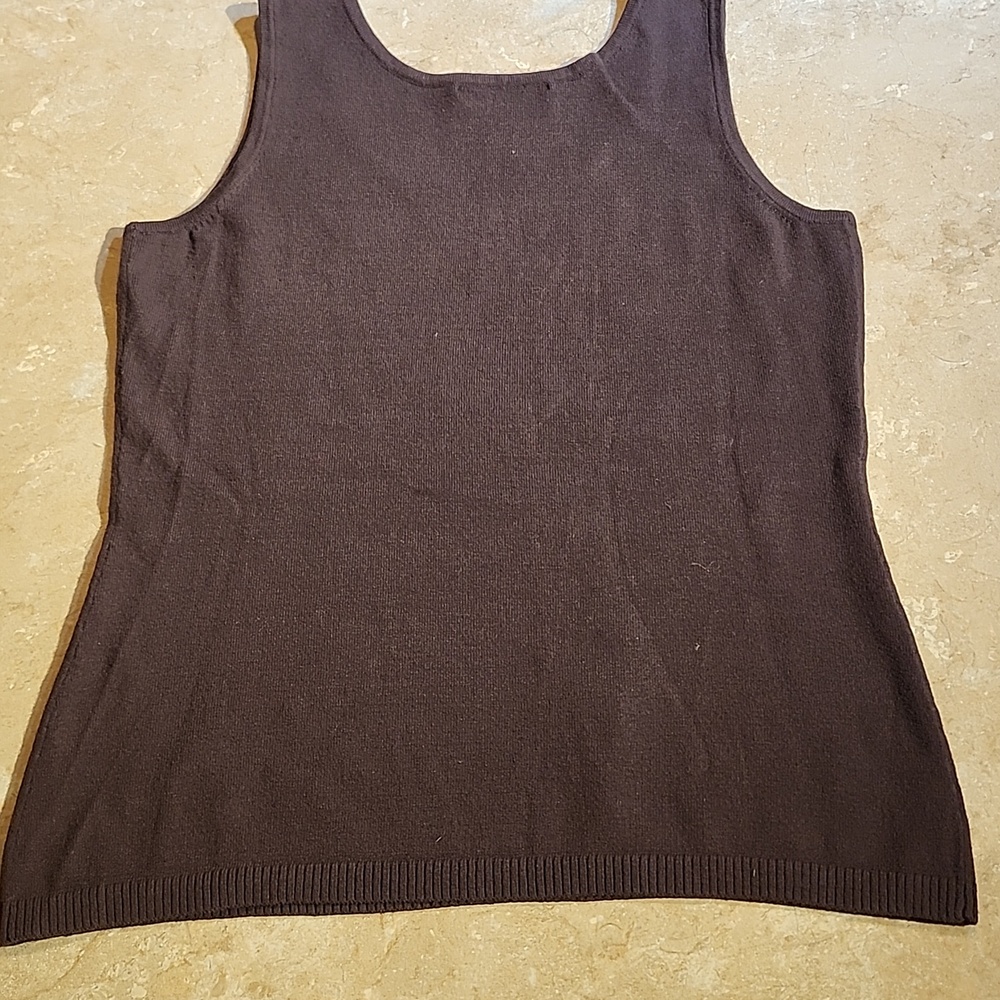 Christine Alexander Brown Tank Top And Cardigan Sweater Set M - Picture 5 of 6